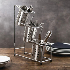 Chrome Plated Cutlery 3 Pot Holder