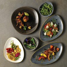 Churchill Stonecast Blueberry Chefs Triangle Plate 35.5 x 18.8cm/13.75 x 7.375" (Pack of 6)