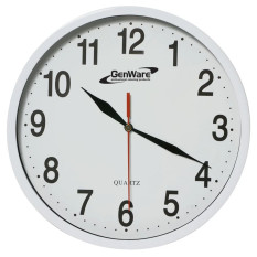Genware Wall Clock White 24cm