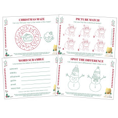 9" Festive Joy White Mixed Box Christmas Crackers with Puzzles (Pack of 100)