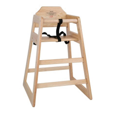 Bolero Wooden Highchair Natural Finish