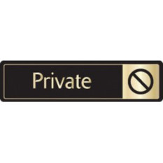 Gold On Black Door Sign - Private 43x178