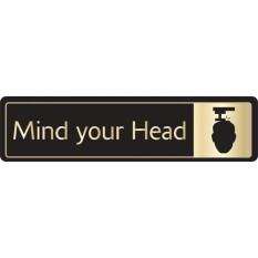 Buzz DM098 Gold On Black Bar Signs 43x178 - Mind Your Head