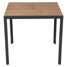 Bolero Square Steel and Acacia Table 800mm