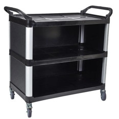 Large 3 Tier Clearing Service Trolley with Sides