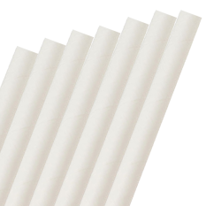 Biodegradable Compostable PLA Jumbo Smoothie Straws 8 Inch 20cm White (Pack of 250)