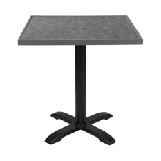 Bolero Black Brushed Mix Glass Table Top Square Grey 700mm