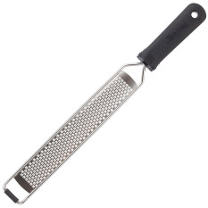 Stainless Steel Narrow Grater with Black FirmGrip Handle
