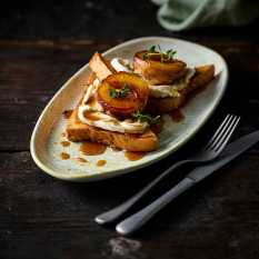 Churchill Inked Erosion Sand Natural Oblong Plate 26x15cm/10.25x5.1" (Pack of 6)