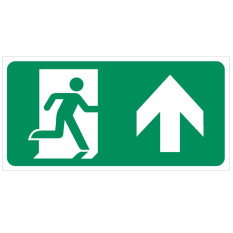 Fire Exit Sign - Fire Exit Man Arrow Up 150x300mm