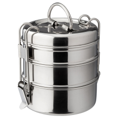 3 Tier Tiffin Box 11cm/4.25" 12cm/4.75" (Pack of 6)