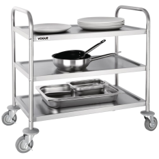 Stainless Steel Trolley Serving Clearing 3 Tier 128kg