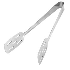 Flat Grip Stainless Steel Cake Tongs  22cm