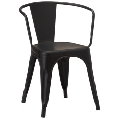 Artisano French Bistro Armchair Matt Black (Pack of 2)