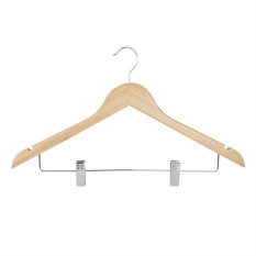 Bolero Wooden Coat Hanger Anti-Slip Natural (Pack of 10)