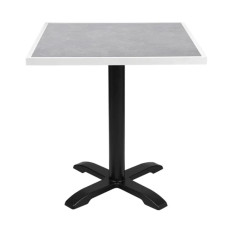 Bolero Light Grey Stone Outdoor Glass Table Top White 700mm