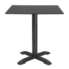 Bolero Matte Black Square Outdoor Table Top 700mm