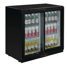 Polar Back Bar Bottle Cooler Double Door Sliding 198 Litre