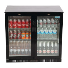 Polar Back Bar Bottle Cooler Double Door Hinged 198 Litre