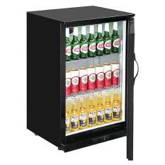 Polar G-Series Back Bar Cooler Single Solid Door Black 138 Litre
