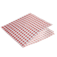 Greaseproof Paper Food Wrap Bags 17.5cm Red Gingham (Pack of 1000)