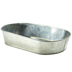 Galvanised Steel Serving Platter 24X15cm (Pack of 6)