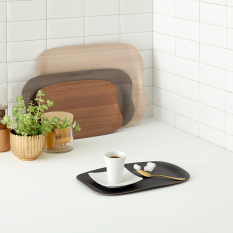 Small Earth Wave Serving Tray 32x21cm Warm Wood 