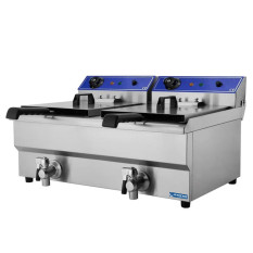 Hurricane Electric Countertop Fryer 2 x 16 Litres Twin Tank with Tap