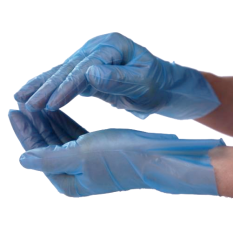 Hybrid Stretchy Disposable Gloves Blue Large (Box of 100)