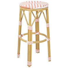 Bolero Parisian Style PE Rattan Bar Stools Coral (Pack of 2)