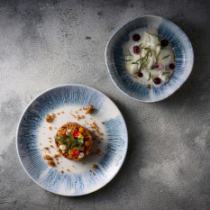 Churchill Inked Lyra Blue Walled Plate 26cm/10.3" (Pack of 6)