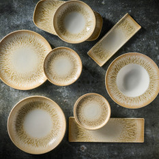 Churchill Inked Lume Natural Evolve Coupe Plate 22cm/8.67" (Pack of 12)