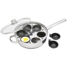 KitchenCraft Stainless Steel Six Hole Egg Poacher 28cm