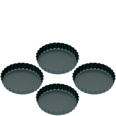 KitchenCraft Mini Fluted Tart Flan Tins (Pack of 4)