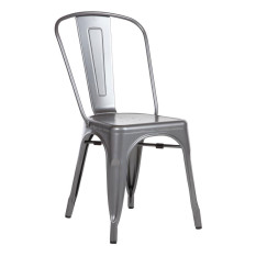 Bolero Bistro Steel Side Chair Gun Metal Grey (Pack of 4)