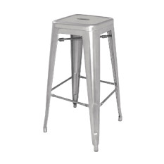 Bolero Bistro Steel High Stool Galvanised (Pack of 4)