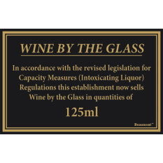 Traditional Bar Notices - Wine by the Glass 125ml