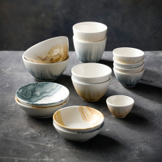 Churchill Tide Gold Contour Deep Bowl 10.2cm/4" 240ml/8.4oz (Pack of 12)