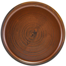 Terra Porcelain Rustic Copper Low Presentation Plate 14cm/5.5"
