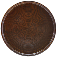 Terra Porcelain Rustic Copper Low Presentation Plate 25cm/9.9" (Pack of 6)