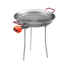 Lacor Paella Cooking Set with 60cm Carbon Steel Pan & Gas Burner