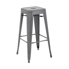 Bolero Bistro Steel High Stool Gun Metal Grey (Pack of 4)