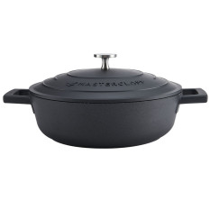 MasterClass Aluminium Black Shallow Casserole Dish 24cm9.4" 2.5 Litre/87oz