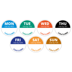 Day Food Rotation Use By Labels Round 20mm