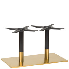 Midas Rectangular Brass/Black Coffee Height Twin Table Base