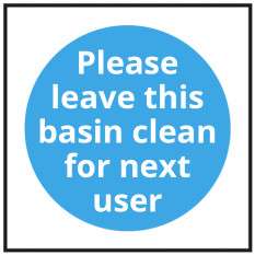 Catering Sign - Please Leave This Basin Clear