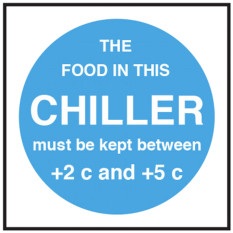 Catering Sign - Keep Chilled Between 2 and 5 Degrees
