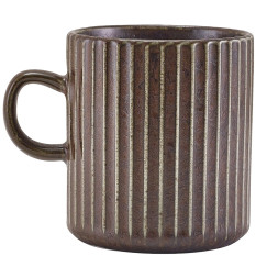 Terra Porcelain Black Fluted Mug 320ml/11.25oz (Pack of 6)