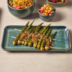 Terra Porcelain Aqua Green Narrow Rectangular Platter 27x12.5cm (Pack of 6)