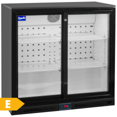 Prodis NT2BS-HC Double Sliding Door Black Bottle Cooler 220 Litre